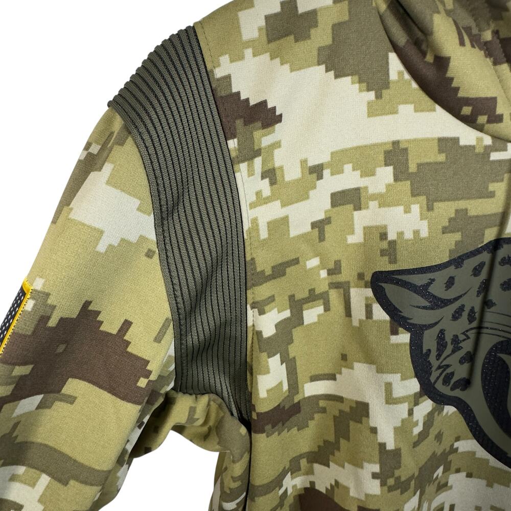 Nike Jacksonville Jaguars Salute to Service Camo Hoodie Sz L USA Patch On Field - Picture 5 of 9